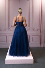 Load image into Gallery viewer, Navy Tulle Prom Dress 
