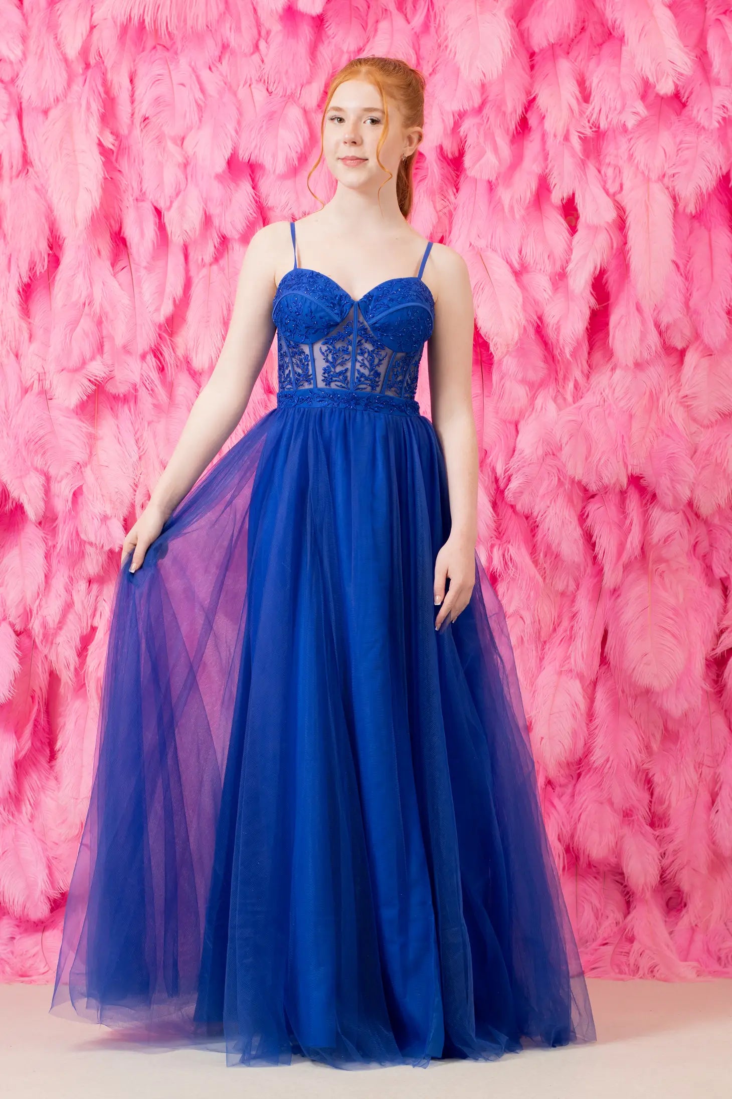 Royal Blue Tulle Prom Dress 