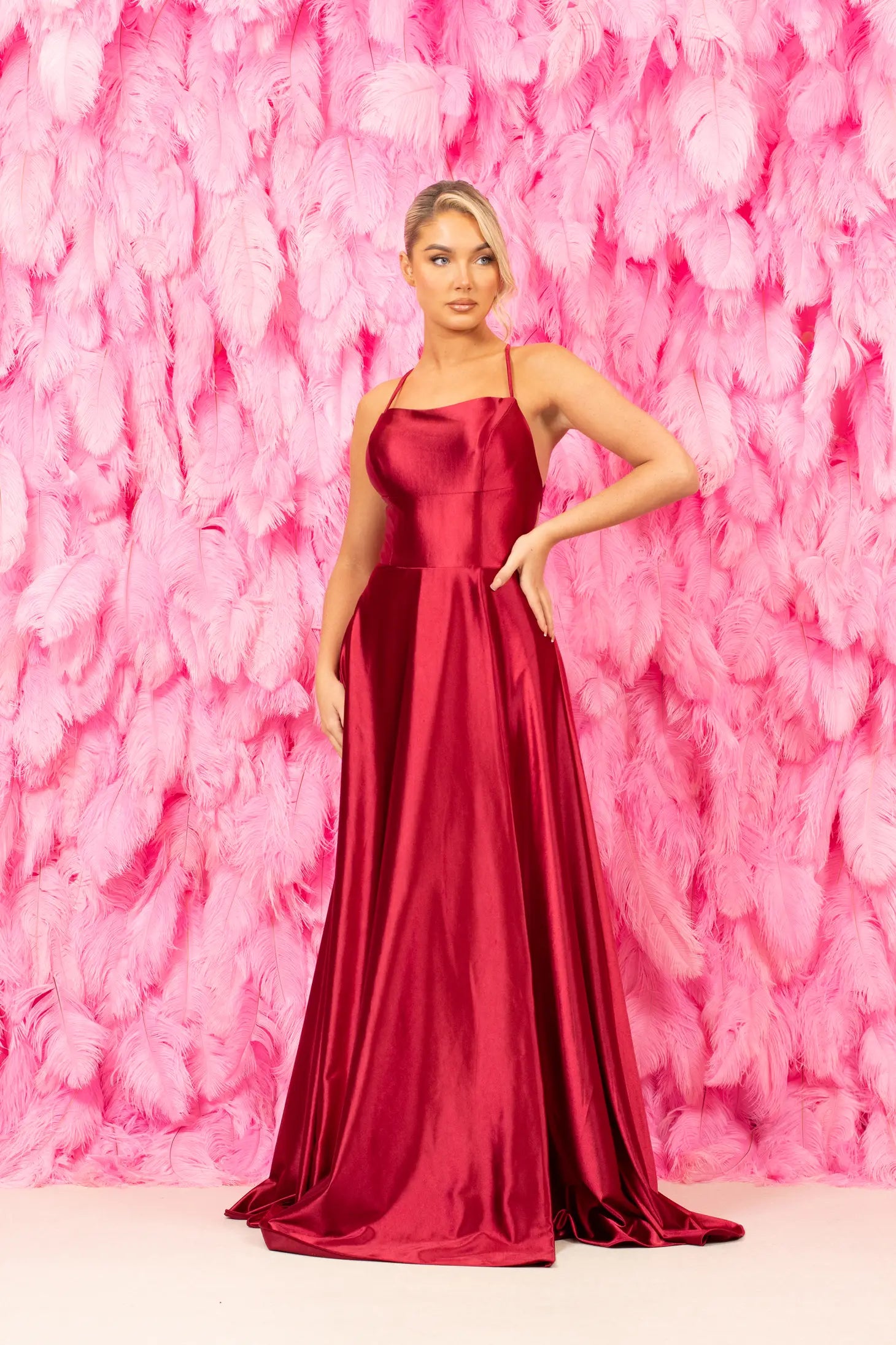 Red Silk Prom Dress