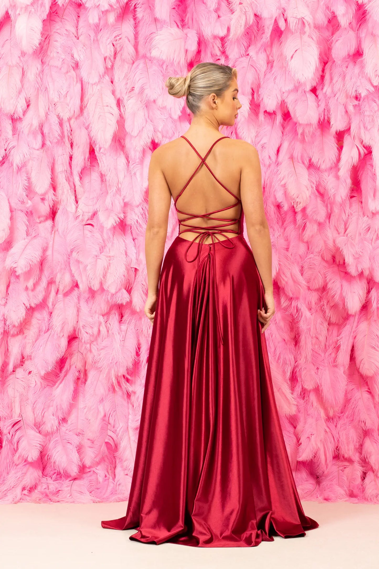 Red Silk Prom Dress