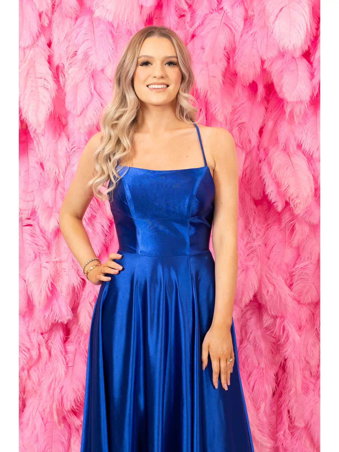 Royal blue silk Prom Dress