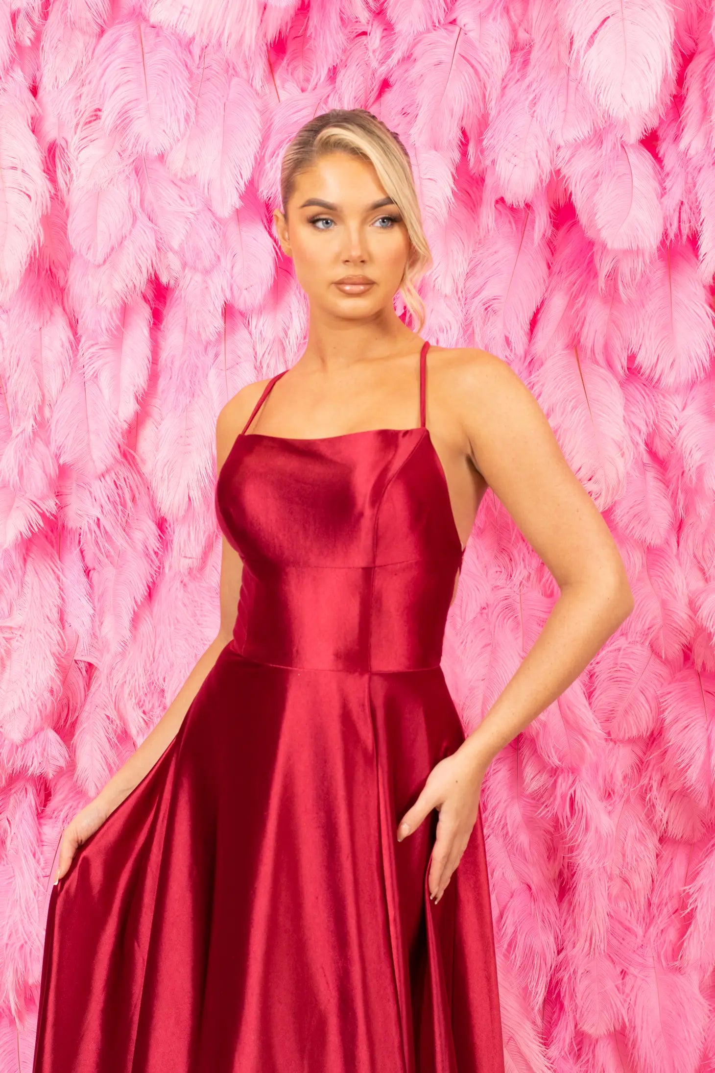 Red Silk Prom Dress
