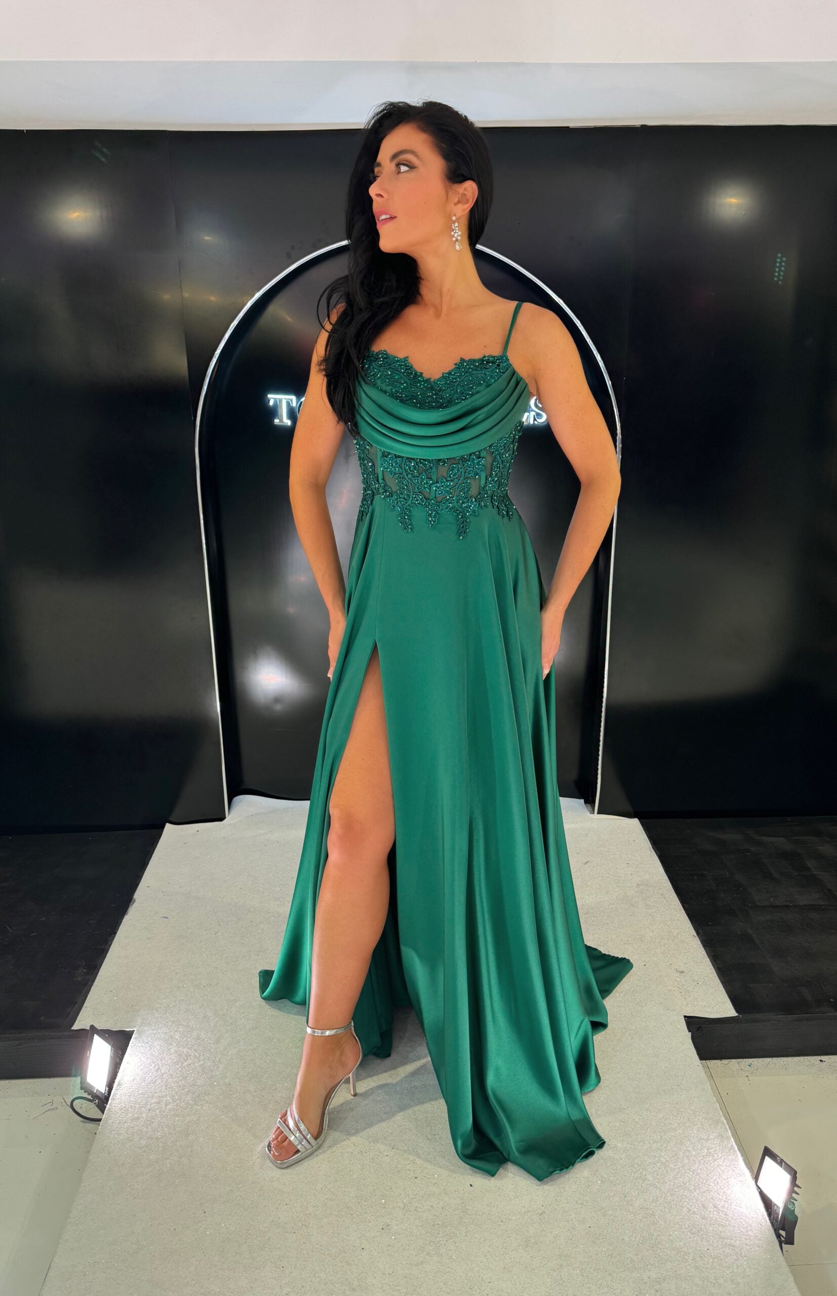 dress to the 9s TNO186 | Nines Silk Satin Colors:Champagne Rose 786 gc-orange 12-18 Elmo Dress First