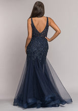 Load image into Gallery viewer, Navy Sparkly prom dress
