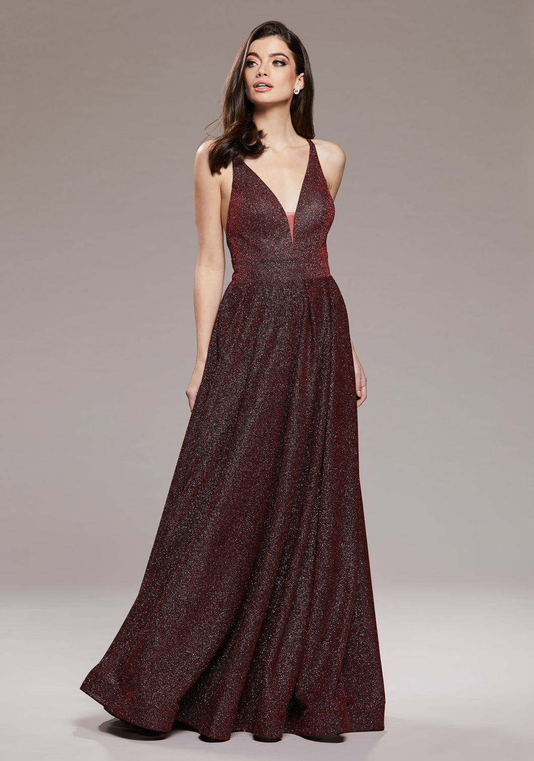 Red Glitter prom dress