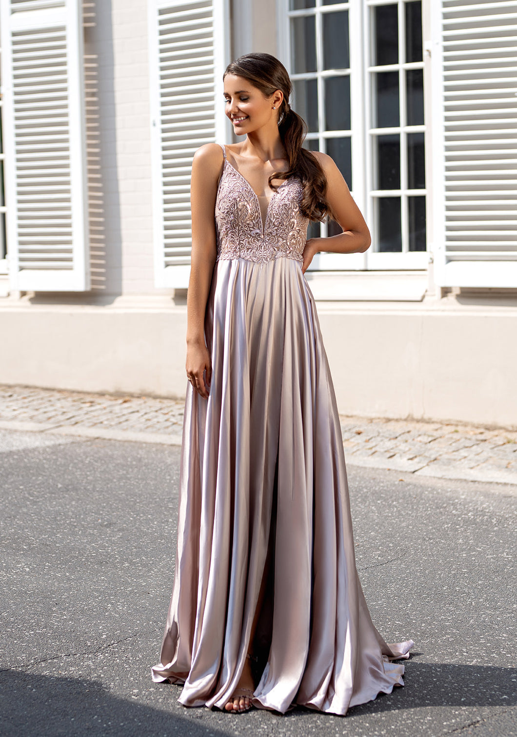 silk evening dress