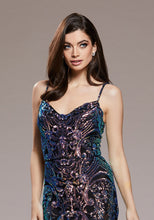 Load image into Gallery viewer, black sparkly prom dress
