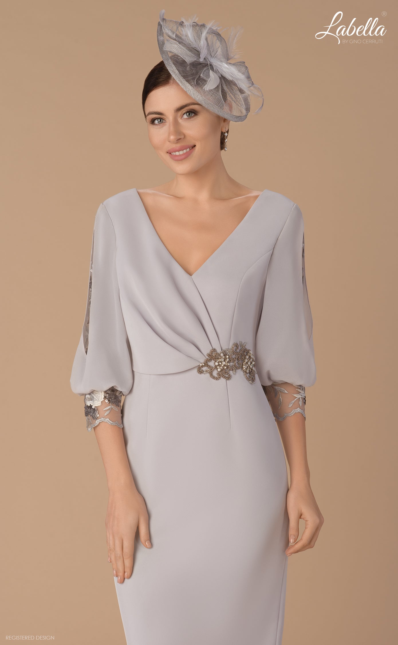 grey plain mother of the bride dress