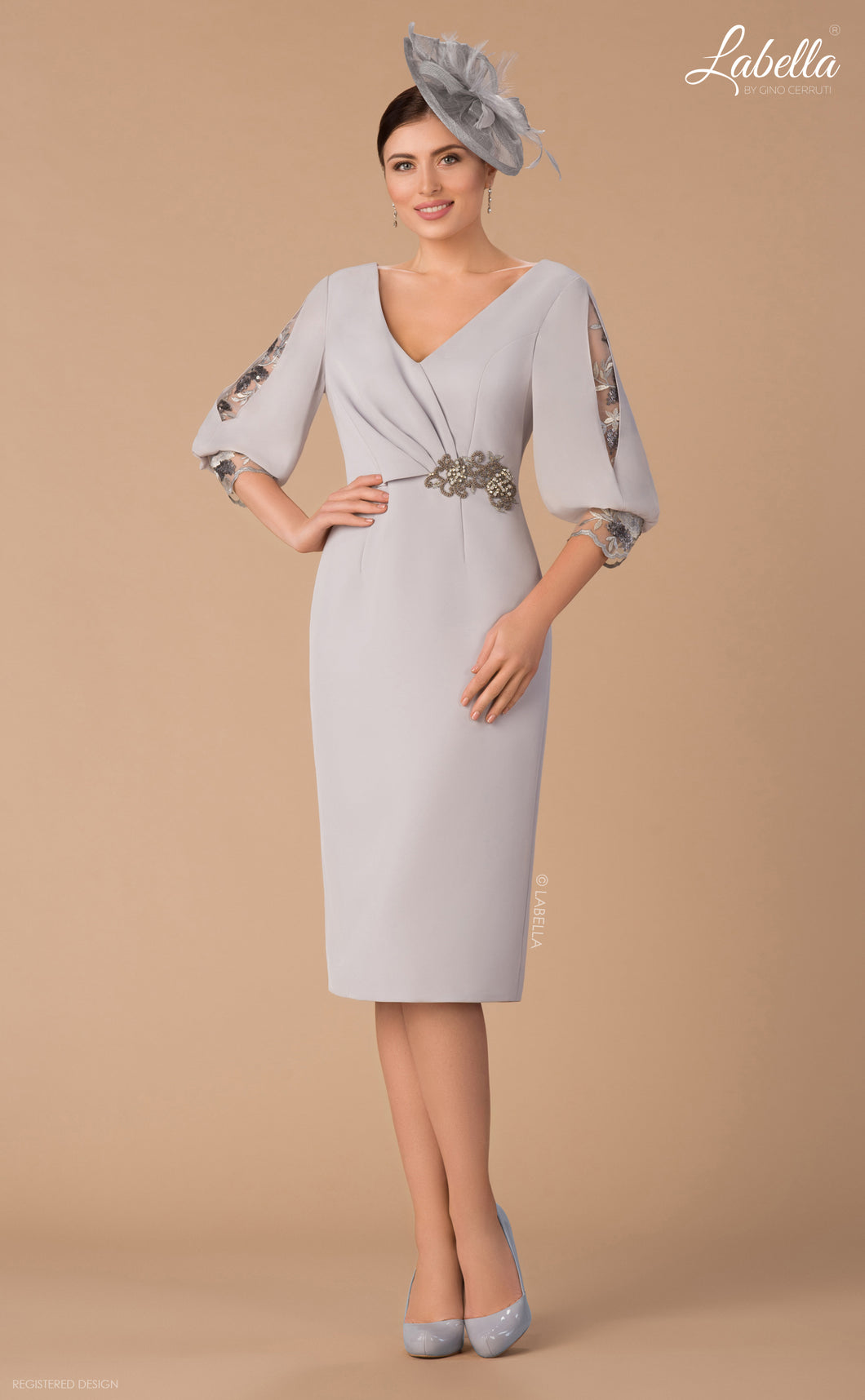 grey plain mother of the bride dress