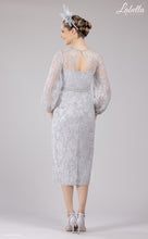 Load image into Gallery viewer, Silver long sleeve mother of the bride dress
