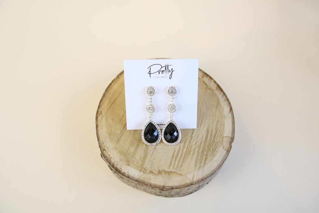 Black droplet earrings