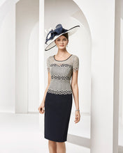 Load image into Gallery viewer, Navy dress and jacket mother of the bride outfit
