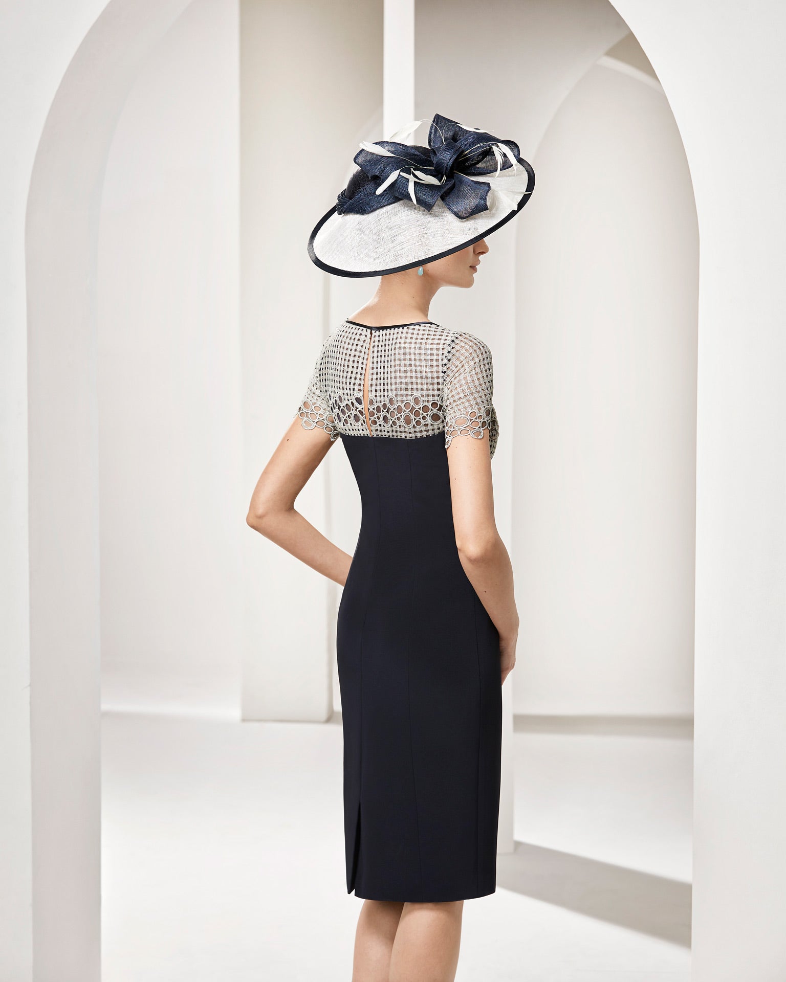 Navy dress and jacket mother of the bride outfit