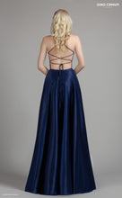 Load image into Gallery viewer, Navy backless prom dress
