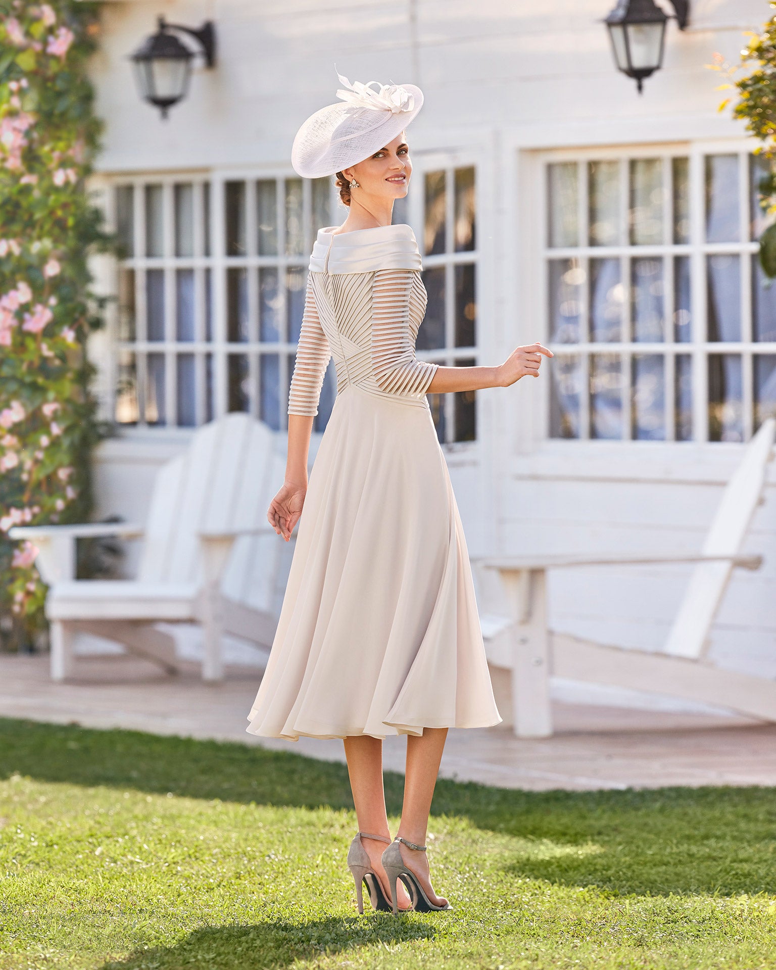 Silver Mother of the bride and groom shift dress