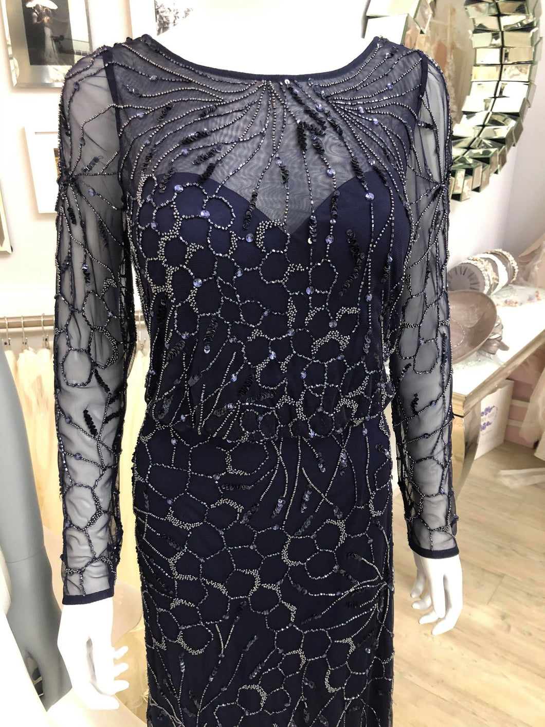 Navy Beaded mother of the bride and groom outfit 