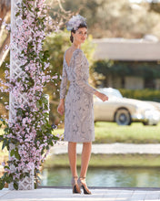 Load image into Gallery viewer, silver beaded mother of the bride and groom outfit 
