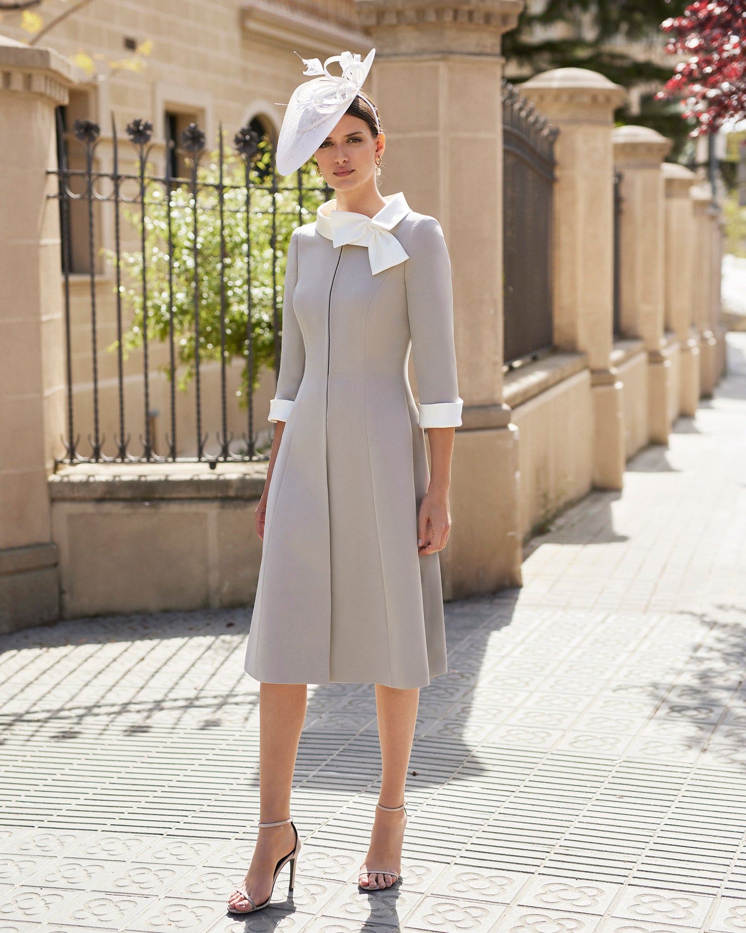 Detailed Mother of the Bride and groom long sleeve dress