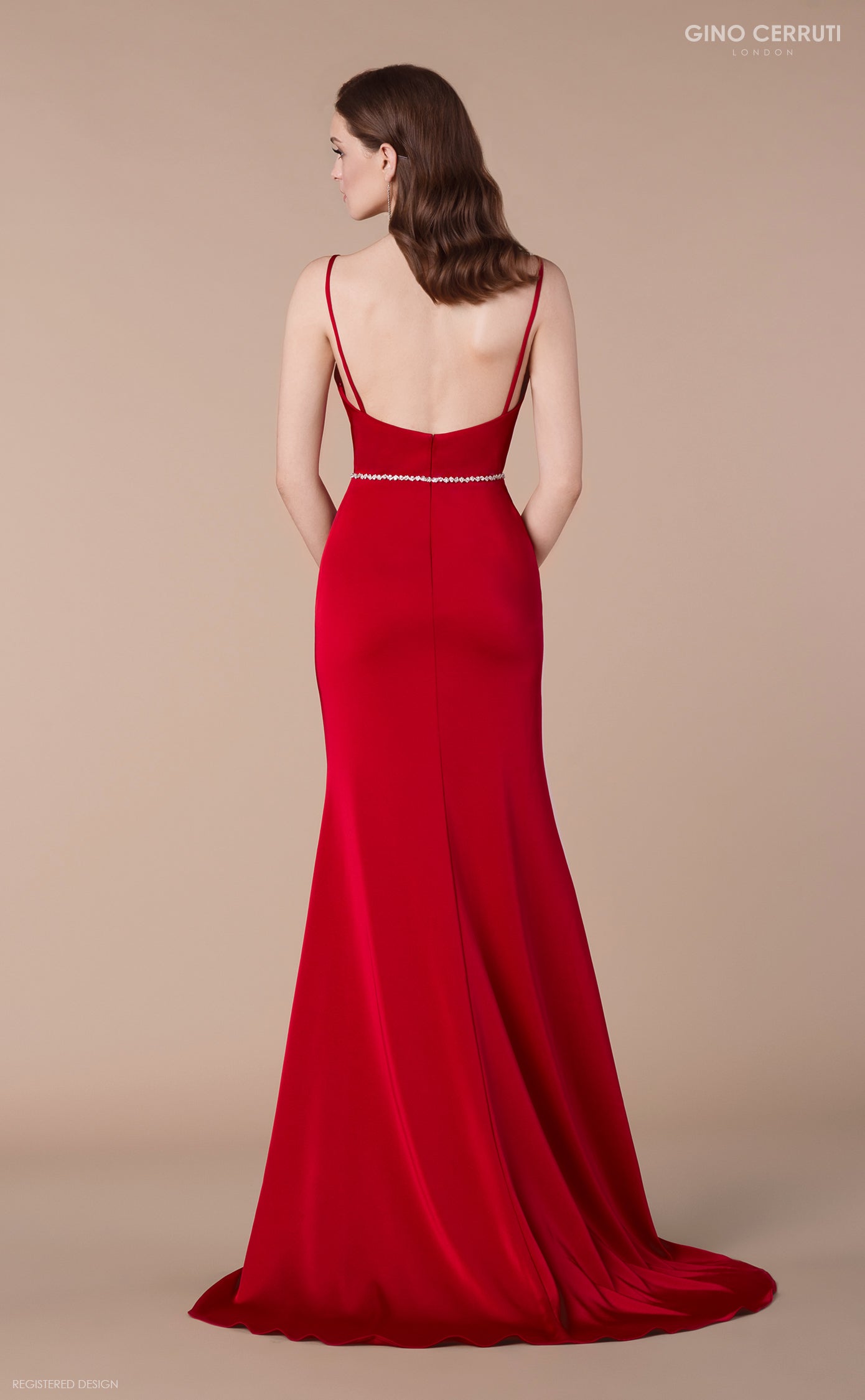 Plain red prom dress