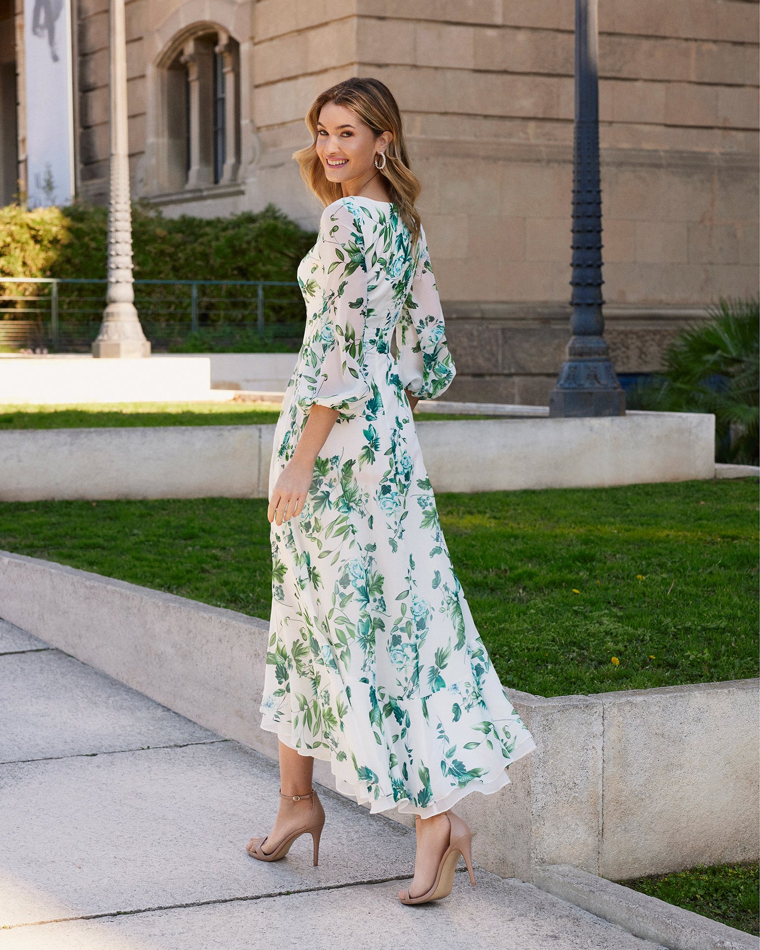 green floral dress uk Lolla Green Floral Maxi Dress