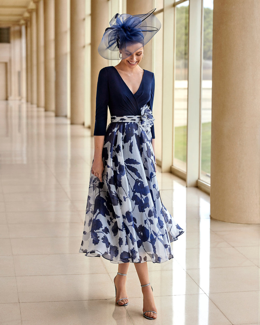 Navy and white Floral Mother of the bride and groom outfit