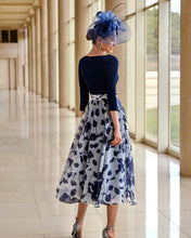 Load image into Gallery viewer, Navy and white Floral Mother of the bride and groom outfit
