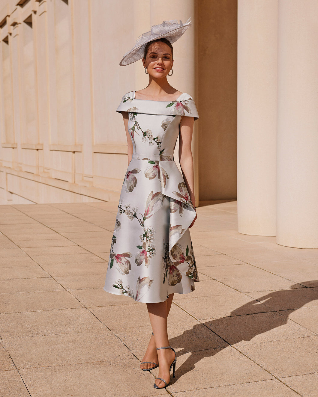 Floral print mother of the bride dress