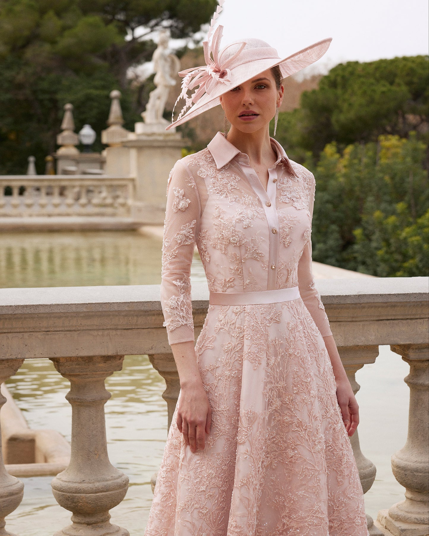 Pink Embellished mother of the bride dress