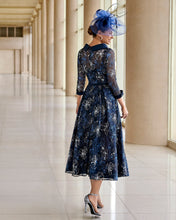 Load image into Gallery viewer, Navy mother of the bride aline dress
