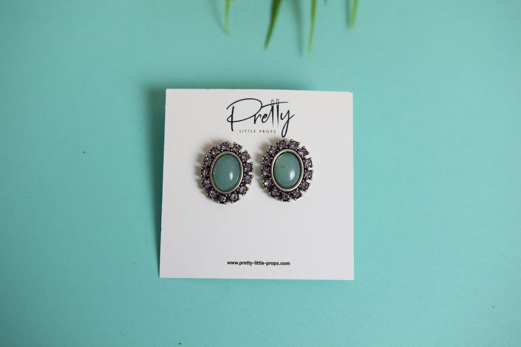 Blue Stone Lilac Earrings