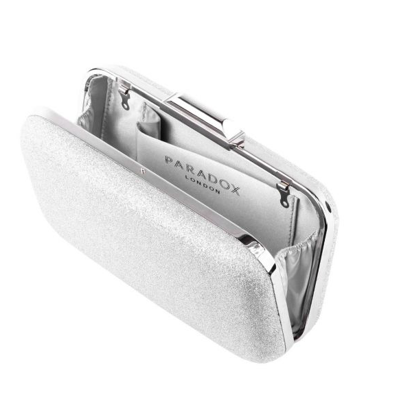 Silver Glitter Clutch