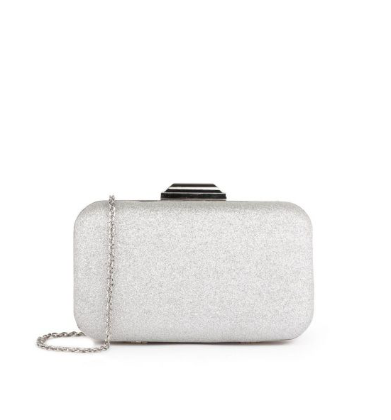 Silver Glitter Clutch