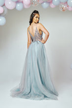 Load image into Gallery viewer, grey prom dresses
