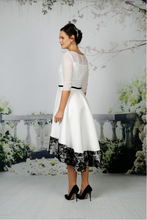 Load image into Gallery viewer, White and black High/low dress
