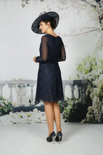Load image into Gallery viewer, Wedding Guest Navy Lace dress
