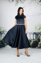 Load image into Gallery viewer, Navy mother of the bride dress
