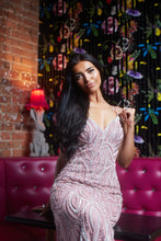 Load image into Gallery viewer, Pink beaded prom dress
