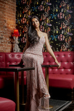 Load image into Gallery viewer, Pink fitted sparkly prom dress
