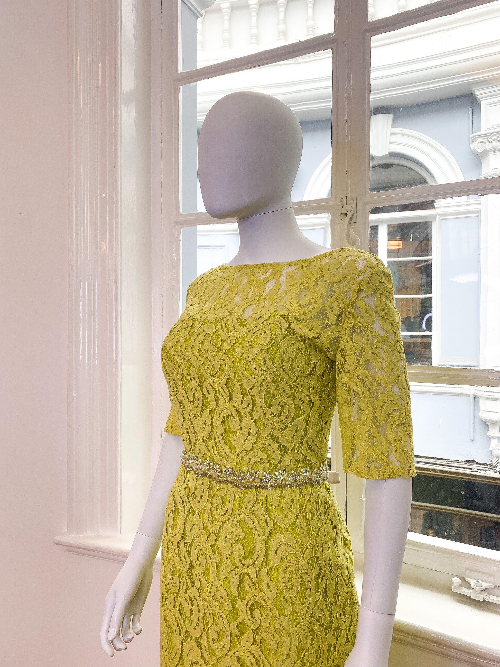 Lime Green Lace Dress