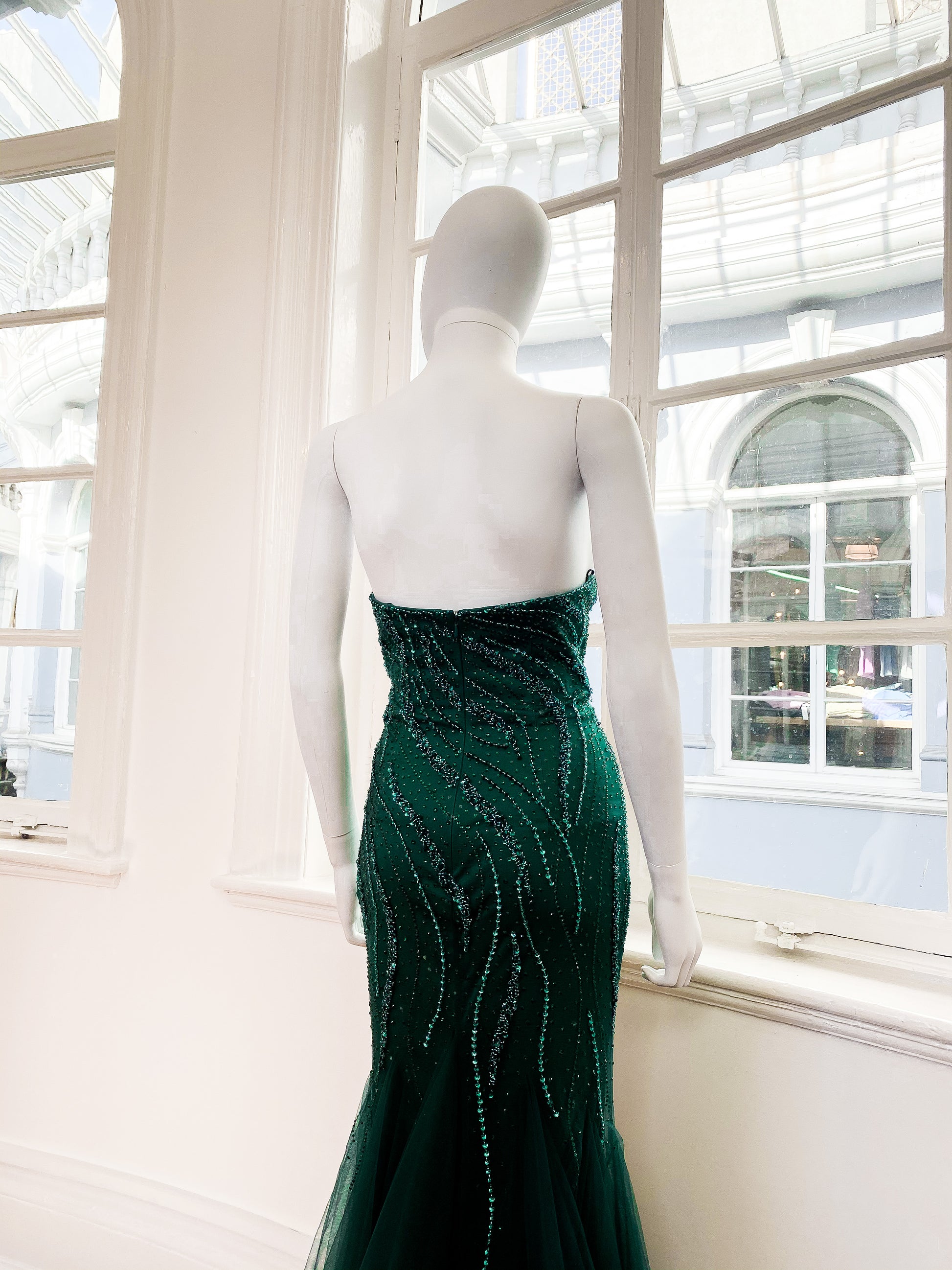 Strapless Emerald Green Mermaid Prom Dress