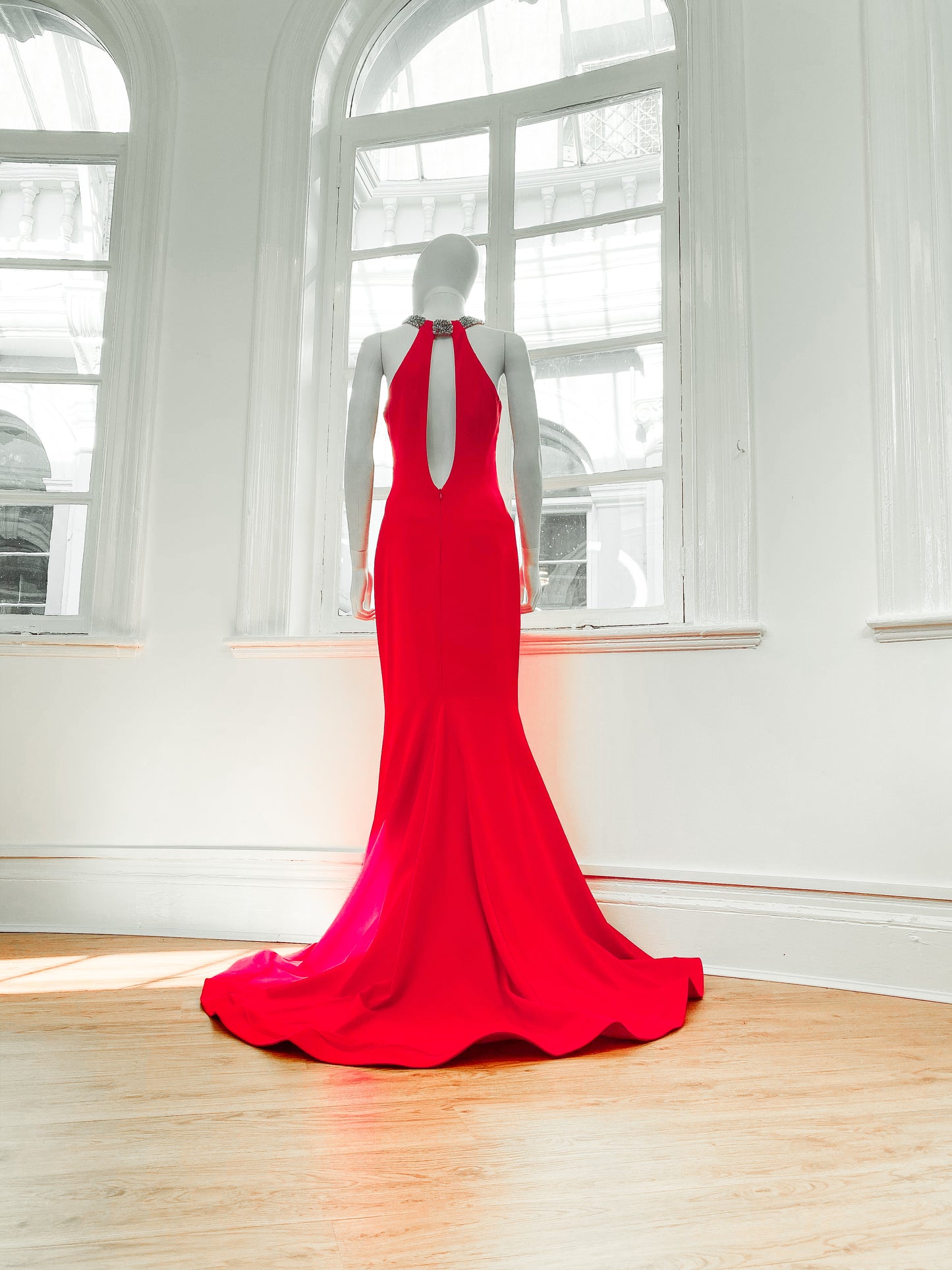 Red evening dress