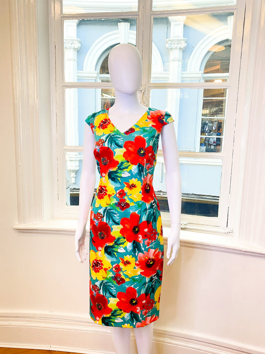 Floral v neck dress