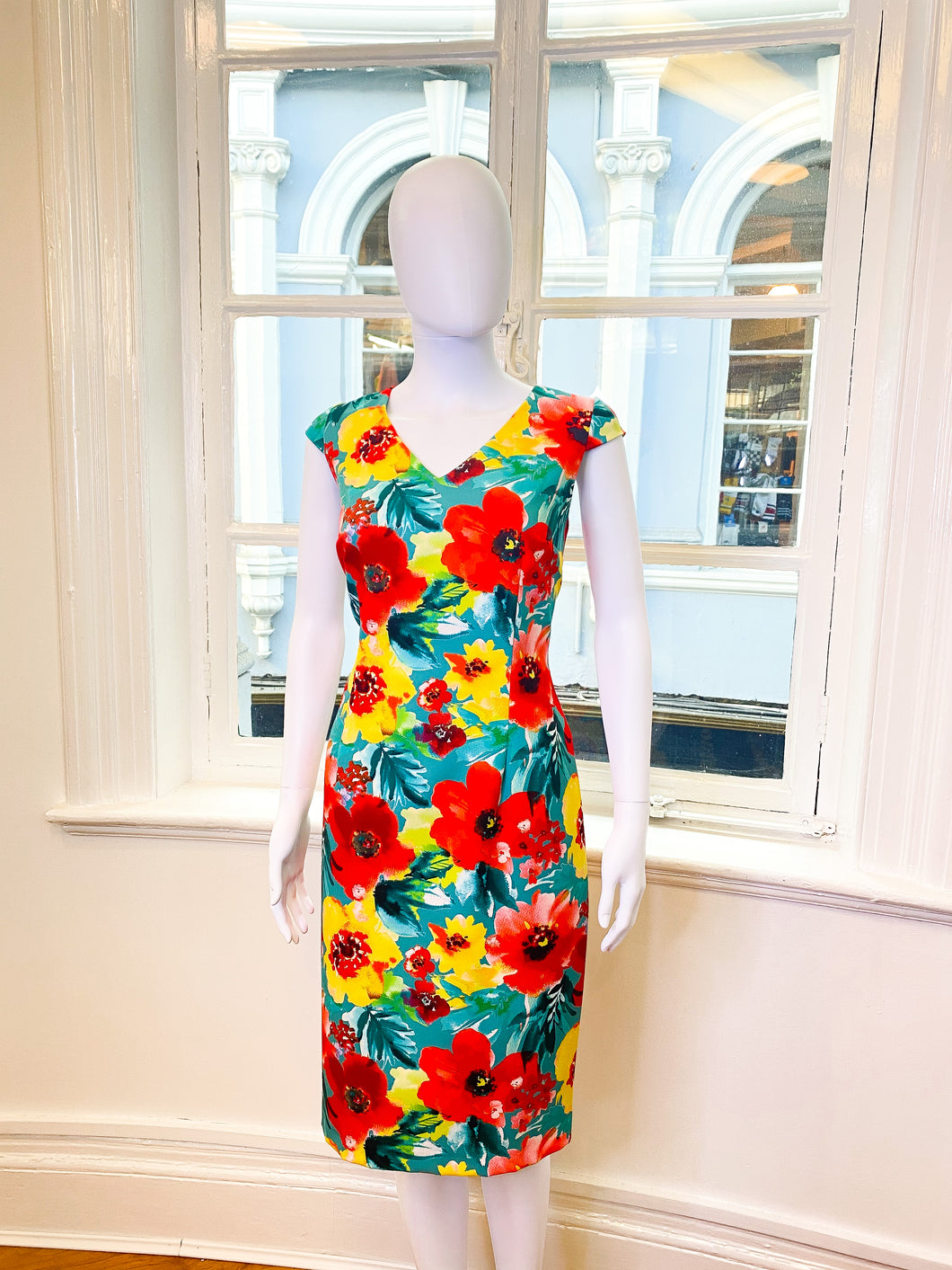 Floral v neck dress