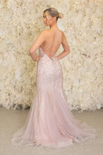 Load image into Gallery viewer, Pink and gold prom dress
