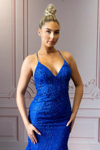 Load image into Gallery viewer, Royal blue sparkly prom dress
