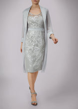 Load image into Gallery viewer, silver dress with jacket 
