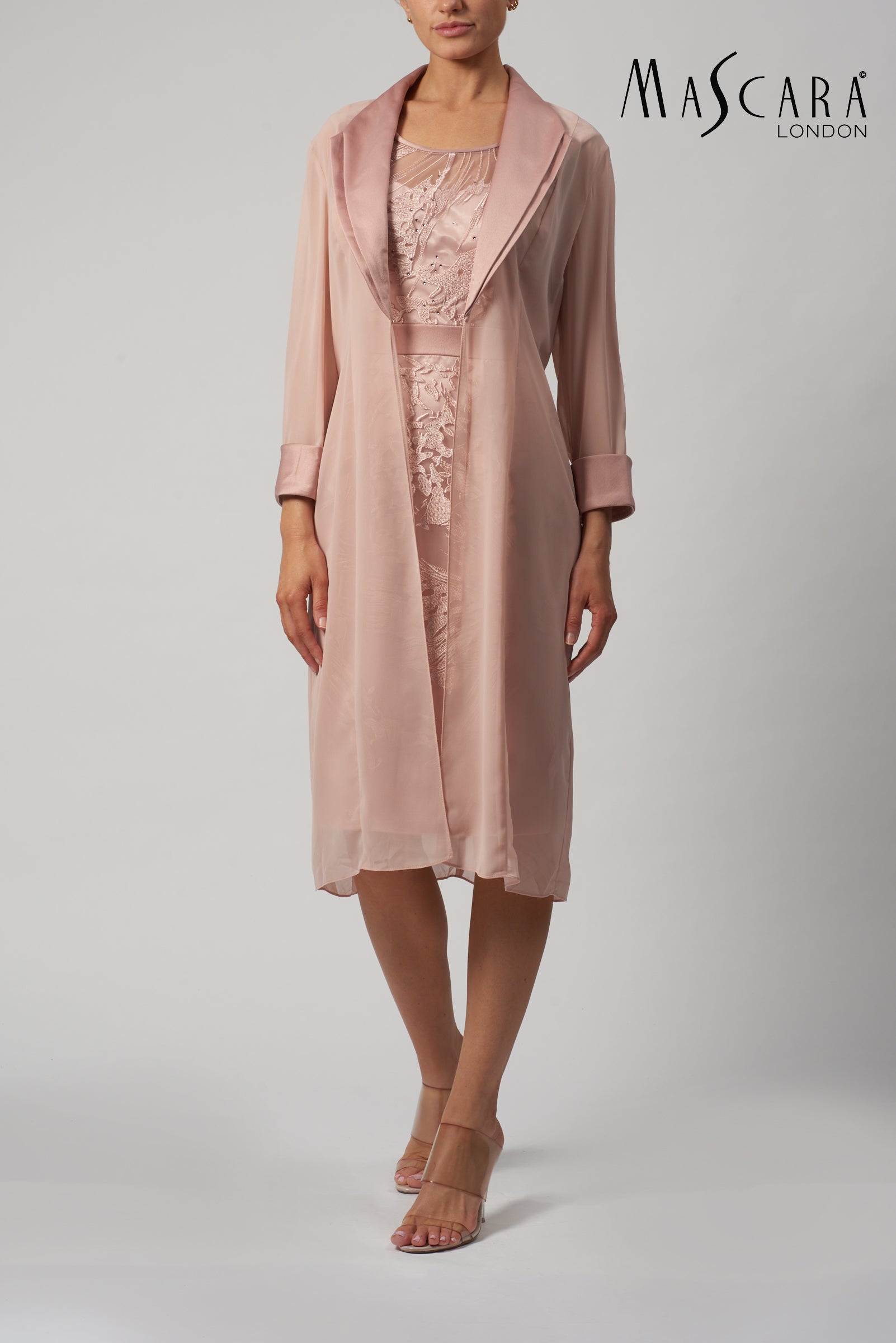 Pink mother of the bride dress and jacket