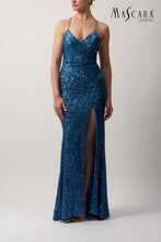 Load image into Gallery viewer, Steele blue sequin sparkly dress
