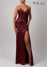 Load image into Gallery viewer, Wine sequin sparkly dress
