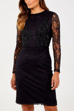 Load image into Gallery viewer, Black Sparkly Lace Dress | The Pretty Perfect Boutique
